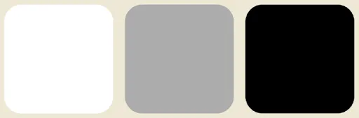 a white square on the left, gray in the middle, and black on the right